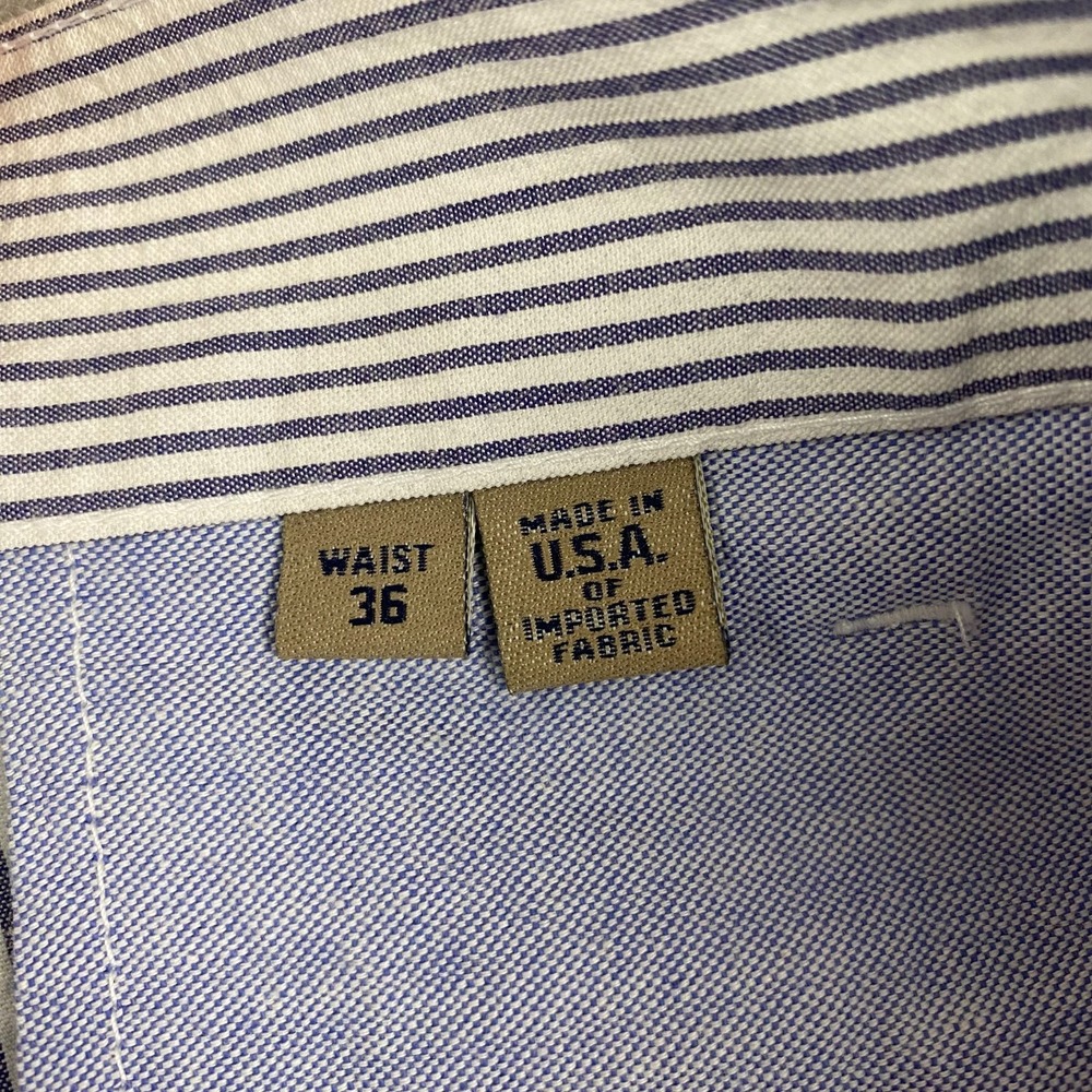 Bills Khakis mens Parker Pant 36 seersucker Blue White Made USA unhemmed NEW - Picture 5 of 14